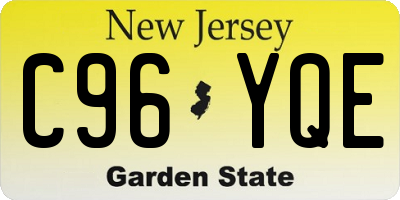 NJ license plate C96YQE