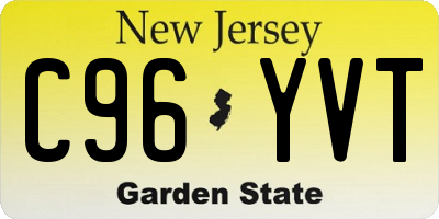 NJ license plate C96YVT