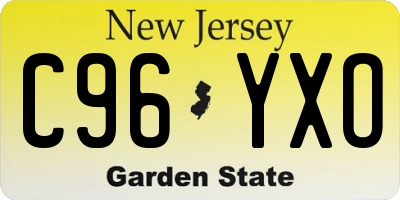 NJ license plate C96YXO