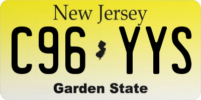 NJ license plate C96YYS