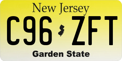 NJ license plate C96ZFT