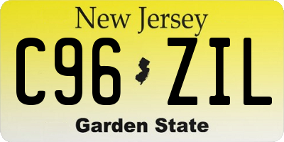 NJ license plate C96ZIL