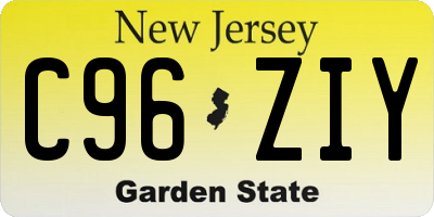 NJ license plate C96ZIY