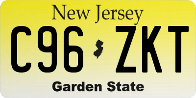 NJ license plate C96ZKT