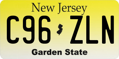 NJ license plate C96ZLN
