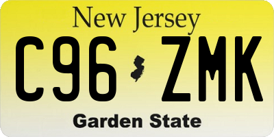 NJ license plate C96ZMK