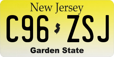 NJ license plate C96ZSJ