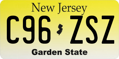 NJ license plate C96ZSZ