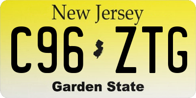 NJ license plate C96ZTG