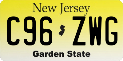 NJ license plate C96ZWG