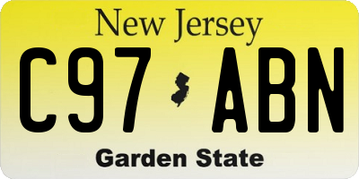 NJ license plate C97ABN