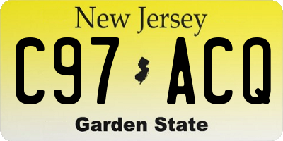 NJ license plate C97ACQ