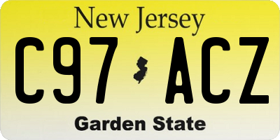NJ license plate C97ACZ