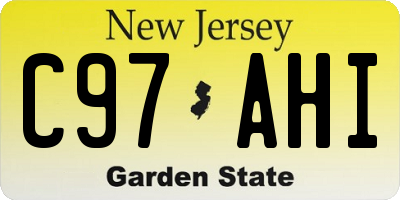 NJ license plate C97AHI