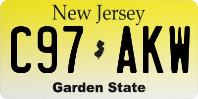 NJ license plate C97AKW