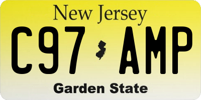 NJ license plate C97AMP