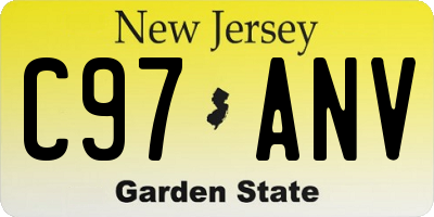 NJ license plate C97ANV