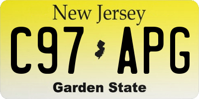 NJ license plate C97APG