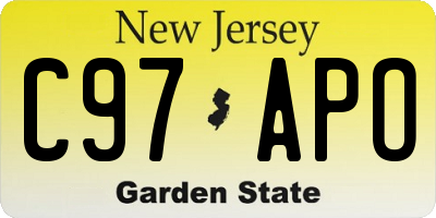 NJ license plate C97APO