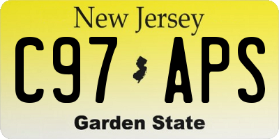 NJ license plate C97APS