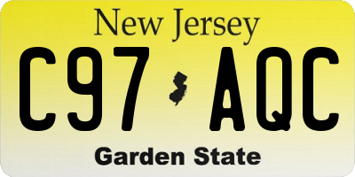 NJ license plate C97AQC