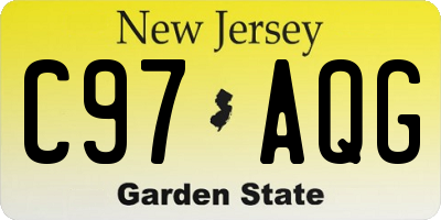 NJ license plate C97AQG