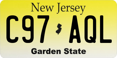 NJ license plate C97AQL