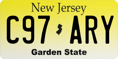 NJ license plate C97ARY