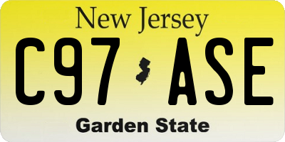 NJ license plate C97ASE
