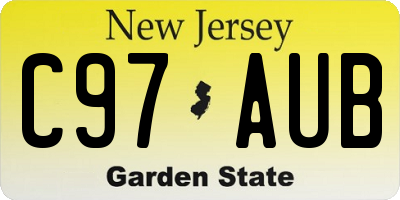 NJ license plate C97AUB