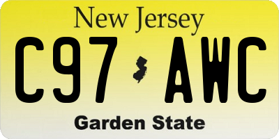 NJ license plate C97AWC