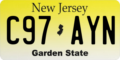 NJ license plate C97AYN