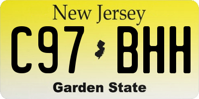 NJ license plate C97BHH