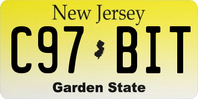 NJ license plate C97BIT