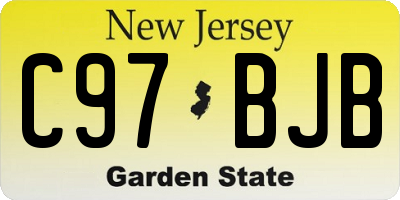 NJ license plate C97BJB