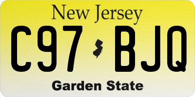 NJ license plate C97BJQ