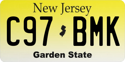 NJ license plate C97BMK