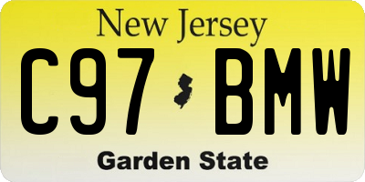 NJ license plate C97BMW