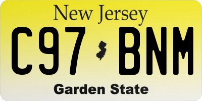 NJ license plate C97BNM