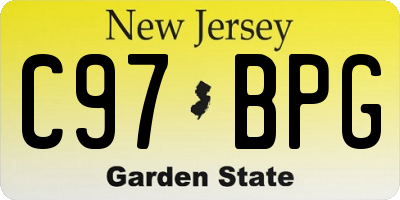 NJ license plate C97BPG