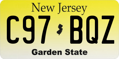NJ license plate C97BQZ