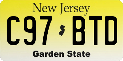 NJ license plate C97BTD
