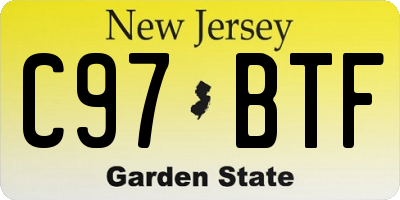 NJ license plate C97BTF