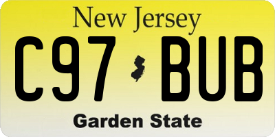 NJ license plate C97BUB