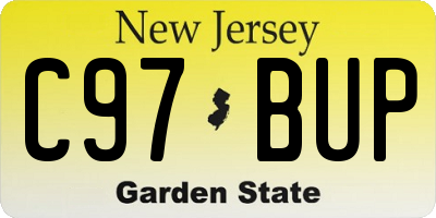 NJ license plate C97BUP