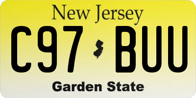 NJ license plate C97BUU