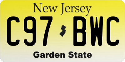 NJ license plate C97BWC