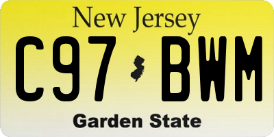 NJ license plate C97BWM