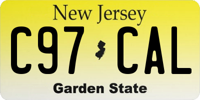 NJ license plate C97CAL