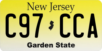 NJ license plate C97CCA